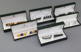 Six Monteverde fountain pens, all mint and boxed