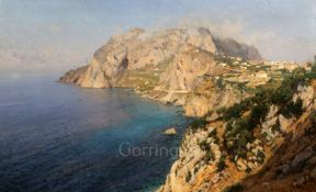 Enrico Gargiulo (Italian 1881-1948)oil on canvas'Anacapri'signed23.5 x 38.5in.