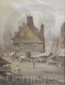 Myles Birket Foster (1825-1899)watercolourMarket Place, St. Albansmonogrammed5.5 x 4in.