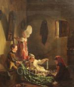 Thomas Webster RA (1800-1886)oil on panel'Raiding the wardrobe' Frost & Reed label verso listing