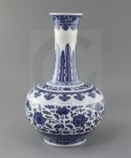 A Chinese blue and white bottle vase, Guangxu six character mark and of the period (1875-1908),