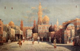 Henri Carnier (1800-1868)pair of oils on canvasArab street scenessigned14.5 x 22.5in.