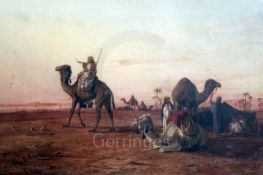 William Luker (1828-1905)oil on canvasArabs and camels in an encampmentsigned and dated 188012 x