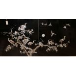 A Japanese mother of pearl four piece panel