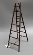 A hardwood miniature easel, modelled as a step ladder, 45cm