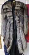 A silver fox fur coat