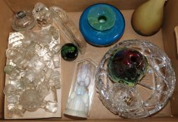 A quantity of mixed glassware including Medina, stoppers, etc.