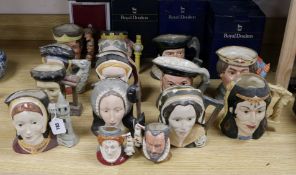 Fourteen Doulton character jugs