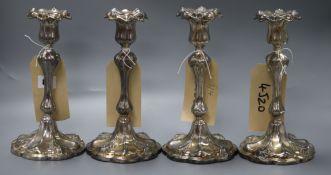 Set four electroplated candlesticks c.1840 24cm high
