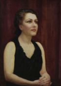 Mid 20th century, oil on canvas, portrait of a lady, unsigned, 76 x 55cm