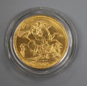 An Edward VII gold two pounds, 1902, GVF