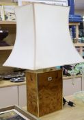 A 1970's table lamp by Joan-Claude Mahey, with original shade 76cm high including shade