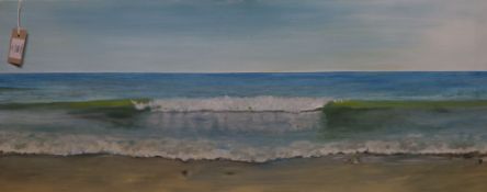 Ben Reed, unframed oil on canvas, Seascape