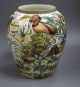 A French 1960's Lancel, duck decorated vase 29cm high