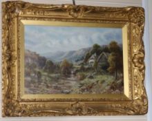19th century English School, oil on canvas, 'In The Lyn Valley', indistinctly signed, 39 x 59cm
