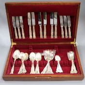 A late 1960's/early 1970's part canteen of silver King's pattern cutlery, 62 oz.