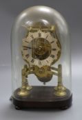 A skeleton clock under dome clock 27cm