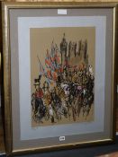 Felix Topolski, lithograph, The Royal Wedding, signed and numbered 68/275