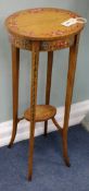 A pair of Sheraton revival satinwood urn stands W.32cm