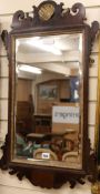 A George III fret cut mahogany mirror W.46cm