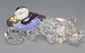 A group of Swarovski crystal animals