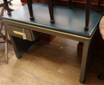 A 1960's Sclessin industrial style kneehole desk W.111cm