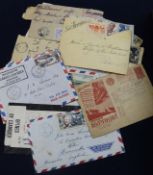 An album of stamps and covers in a box with French Colonies mail