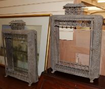 A pair of Indian embossed tin lanterns W.49cm