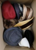 A box of 1930's/40's/50's hats