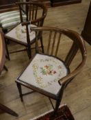 A pair of inlaid corner chairs