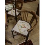 A pair of inlaid corner chairs