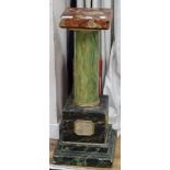 A simulated marble and onyx pedestal height 77cm
