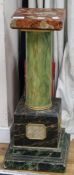 A simulated marble and onyx pedestal height 77cm