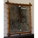 A Victorian faux bamboo wall mirror W.82cm