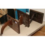 Three 19th century mahogany wall clock brackets