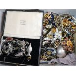 A quantity of assorted costume jewellery and other ites including small silver.