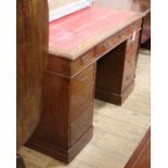 A mahogany pedestal desk W.122cm