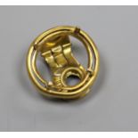 A Van Cleef & Arpels gilt metal ear clip (lacking stone?), 21mm.