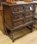 An oak chest on stand W.75cm