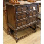 An oak chest on stand W.75cm