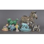 A Royal Doulton miniature figure of 'Robin', M39 and sundry ceramics, including a Beswick zebra