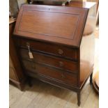 An Edwardian mahogany bureau W.76cm