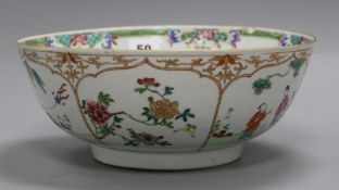 A Chinese famille rose bowl, 18th century diameter 25.5cm