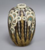 A Boch Freres Charles Catteau for Ceramis, Art deco vase, signed and numbered 28cm high