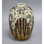 A Boch Freres Charles Catteau for Ceramis, Art deco vase, signed and numbered 28cm high