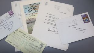 A small collection of autograph material, including Mountbatten of Burma, three TLS to 'Miss [
