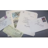 A small collection of autograph material, including Mountbatten of Burma, three TLS to 'Miss [