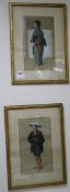 A pair of Koto Japanese watercolours one signed Prosperi 1892, 33 x 19cm.