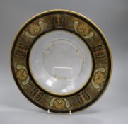 A Wiener Werkstatte style glass bowl 32cm diameter, 7cm high