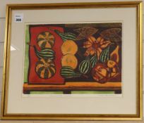 James T. A. Osborne (1907-1979), 'Ornamental Gourds', linocut, signed and numbered 1/30